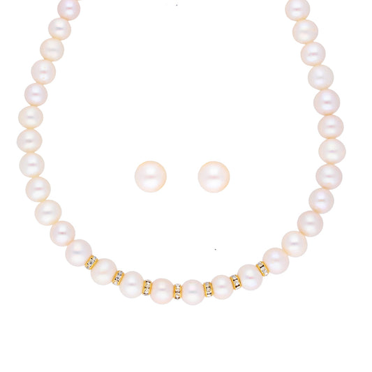J Pearls Simple Pearl Set - Real Pearl Jewelry - Grab2buy