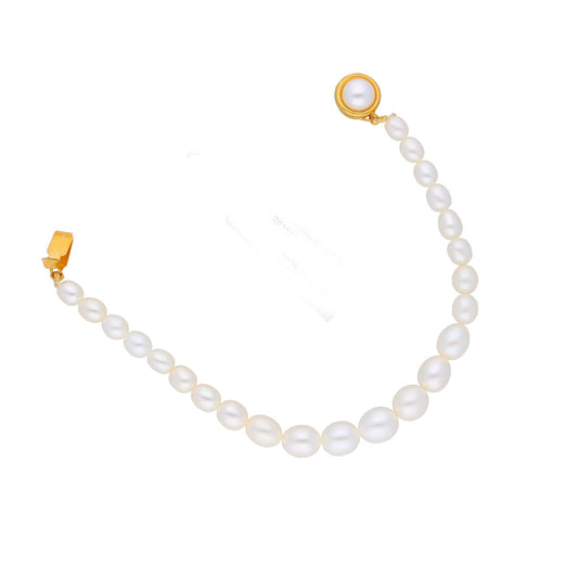 J Pearls White Charm Pearl Bracelet - Real Pearl Jewelry - Grab2buy