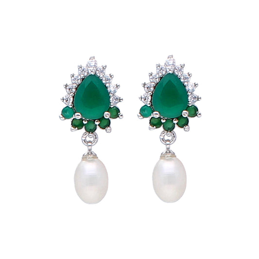 J Pearls Sparkling Pearl Earrings - Real Pearl Jewelry - Grab2buy