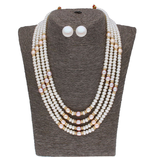 J Pearls 4 Line 4-5Mm Oval Pearl Set - Real Pearl Jewelry - Grab2buy
