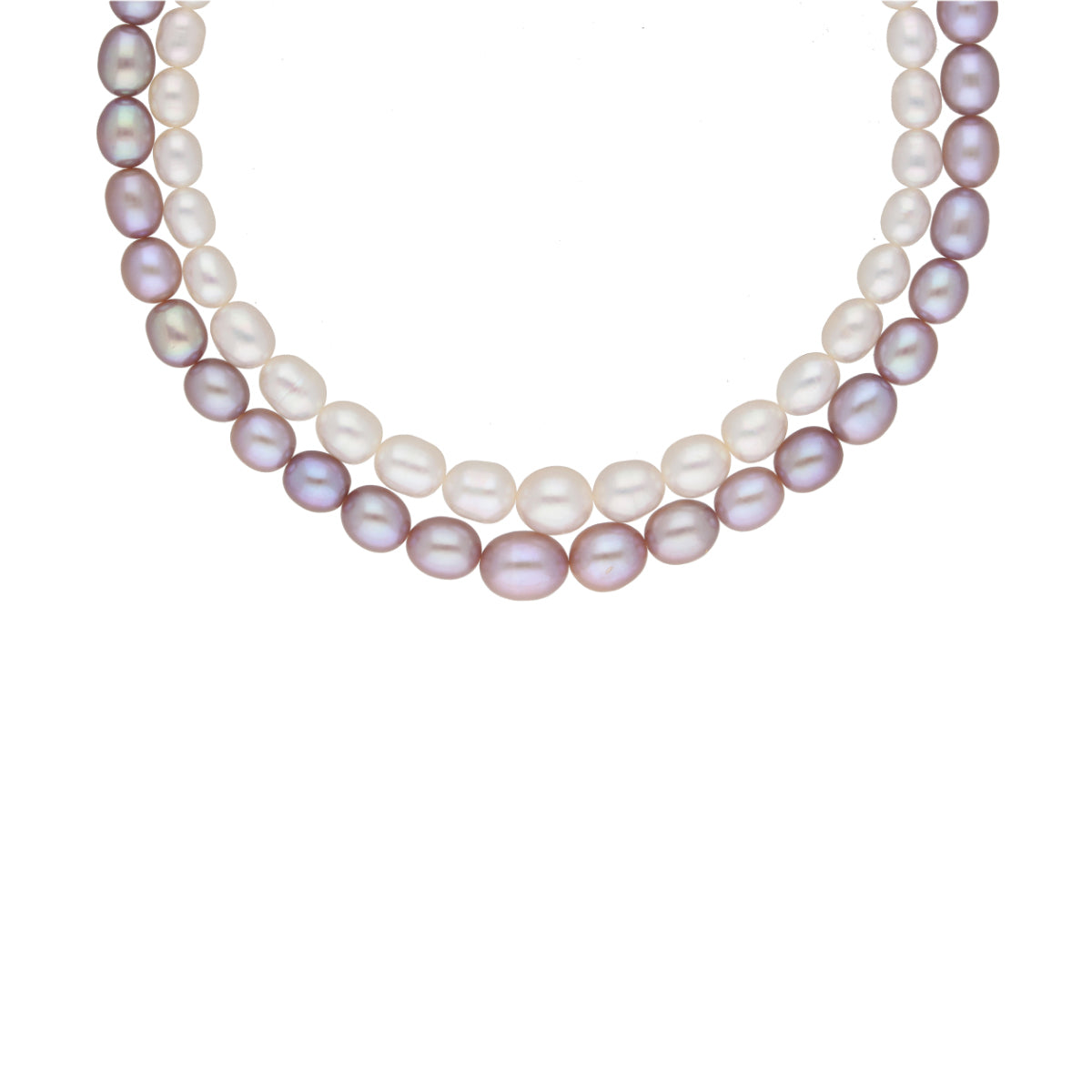 J Pearls Pahal 2 Lines Pearl Necklace Set - Real Pearl Jewelry - Grab2buy