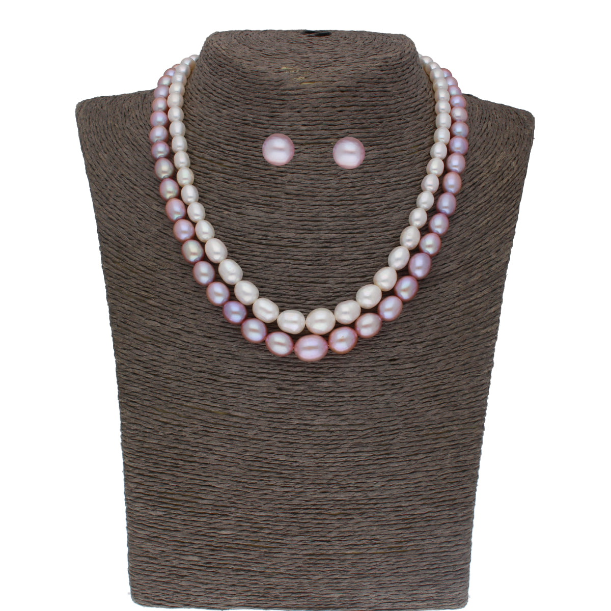 J Pearls Pahal 2 Lines Pearl Necklace Set - Real Pearl Jewelry - Grab2buy