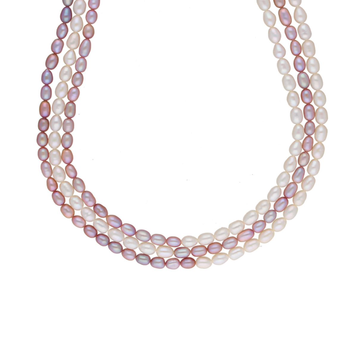J Pearls Abhi 3 Lines Pearl Necklace Set - Real Pearl Jewelry - Grab2buy