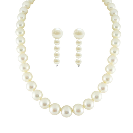 J Pearls Single Line Pearls Set - Real Pearl Jewelry - J Pearls