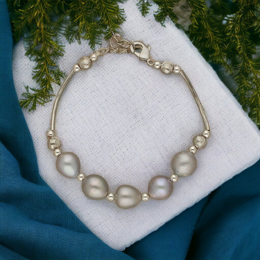 J Pearls Zoya 1 Line Pearl Bracelet - Swadesiicart