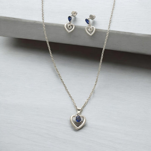 J Pearls Unique 925 Sterling Silver Pendant Set | Swadesiicart