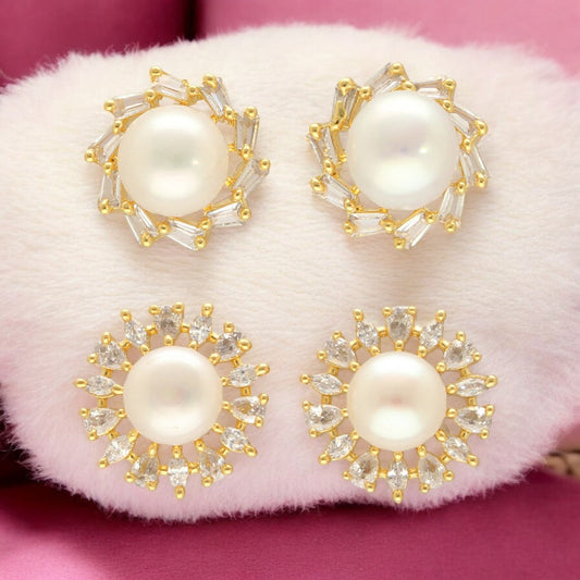 J Pearls Caralin Pearl Earrings Pack 2