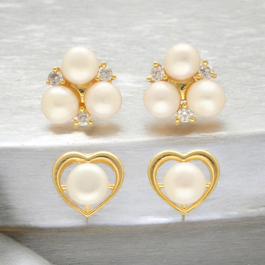 J Pearls Larisa Pearl Earrings Pack 2