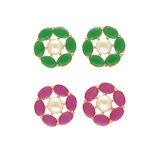 J Pearls Diven Pearl Earrings Pack 2