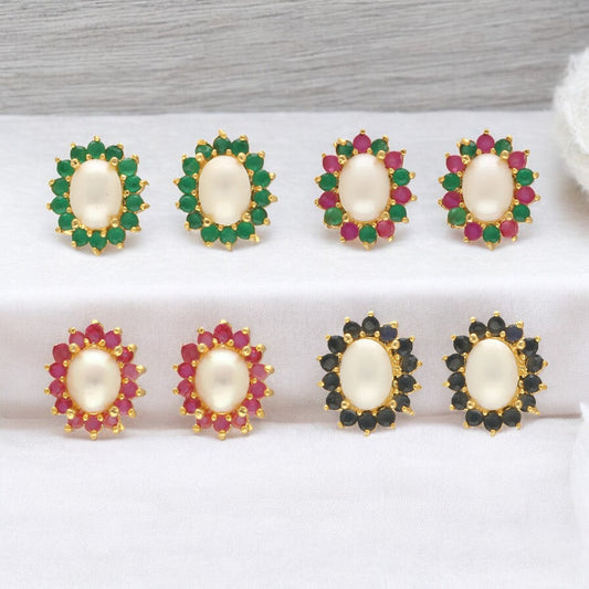 J Pearls Lubov Pearl Earrings Pack 4