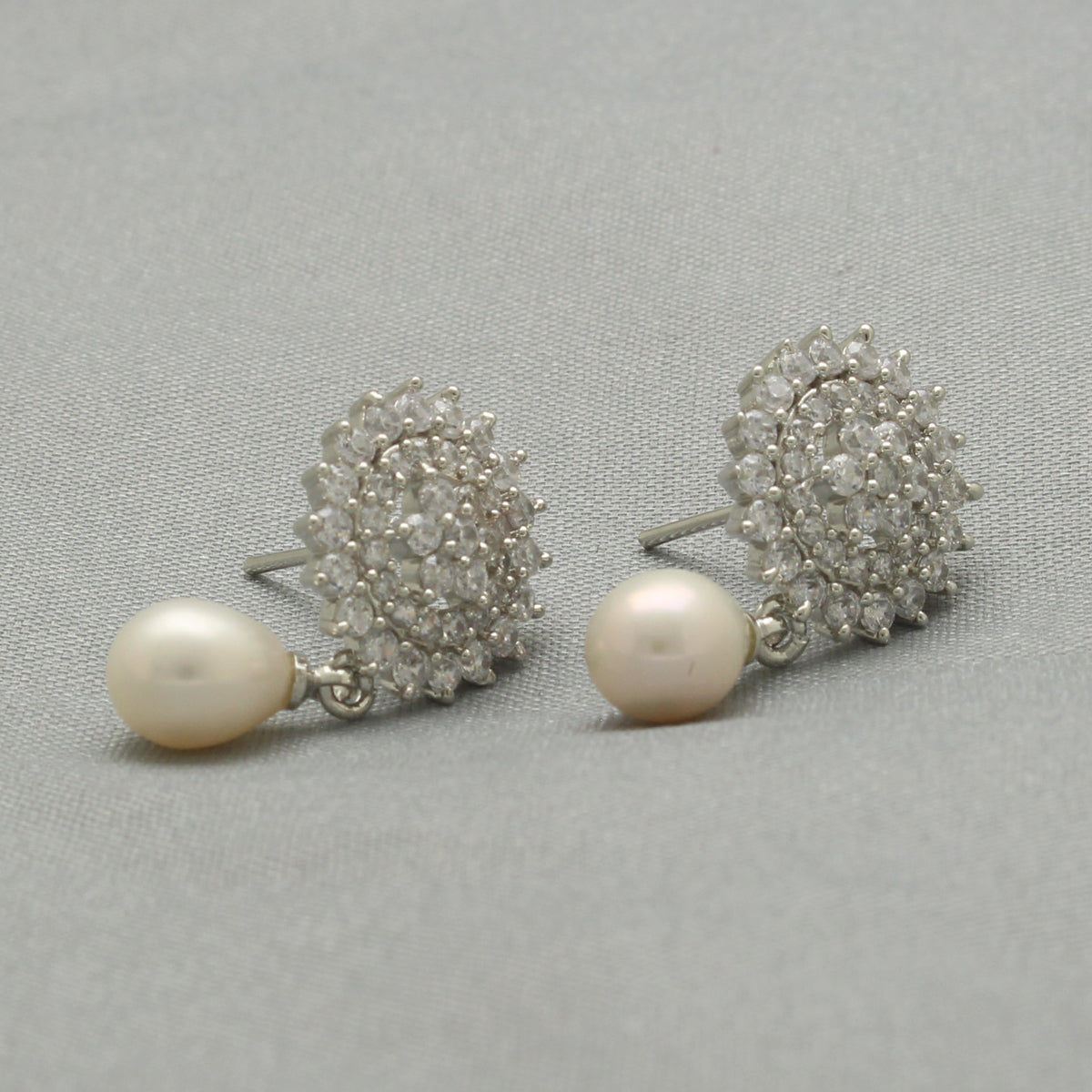 J Pearls Esita Pearl Earrings Pack 2 - Swadesiicart