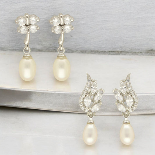 J Pearls Hansa Pearl Earrings Pack 2