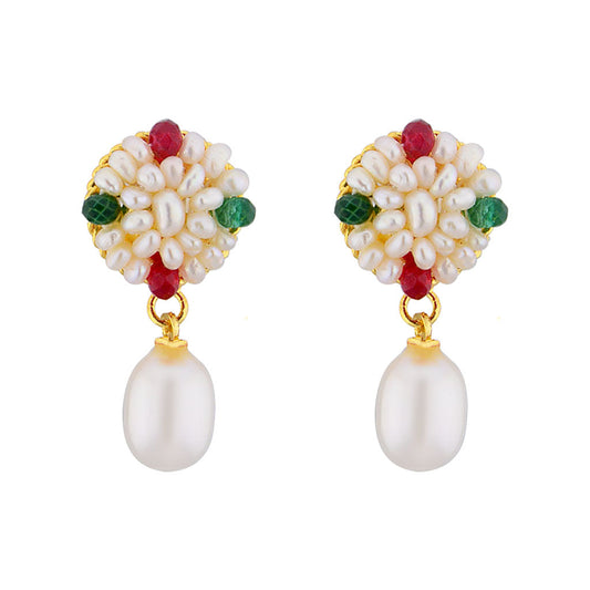 J Pearls Graceful Drop Pearl Earrings - Real Pearl Jewelry - Grab2buy