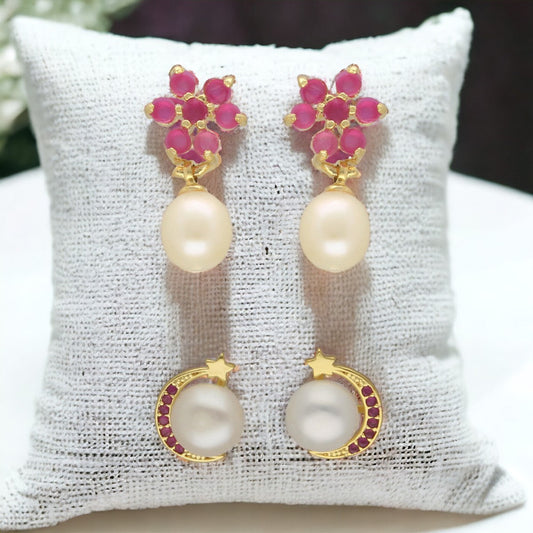 J Pearls Moonlit Combo Of 2Pair Earrings