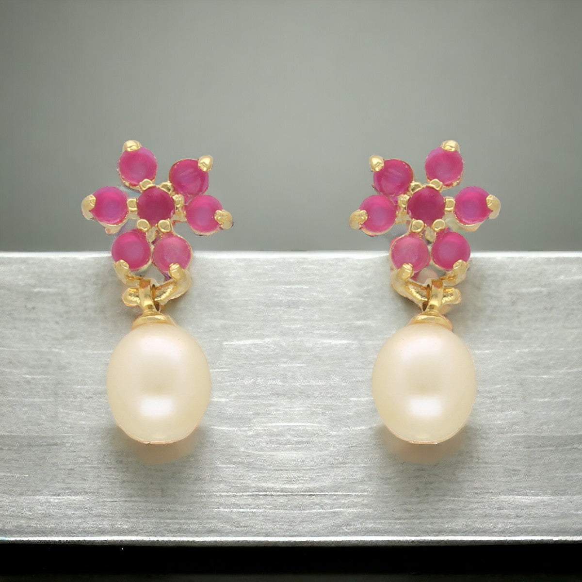 J Pearls Moonlit Combo Of 2Pair Earrings - Swadesiicart