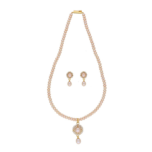 J Pearls Qushi 1 Line Button Pearl Set - Real Pearl Jewelry - Grab2buy