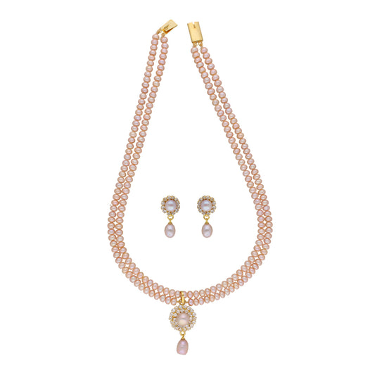 J Pearls Siddhi 2 Lines Button Pearl Set - Real Pearl Jewelry - Grab2buy