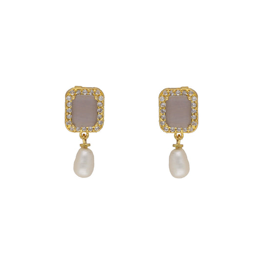 J Pearls Abarna 1 Line Square Pearl Set - Real Pearl Jewelry - Grab2buy