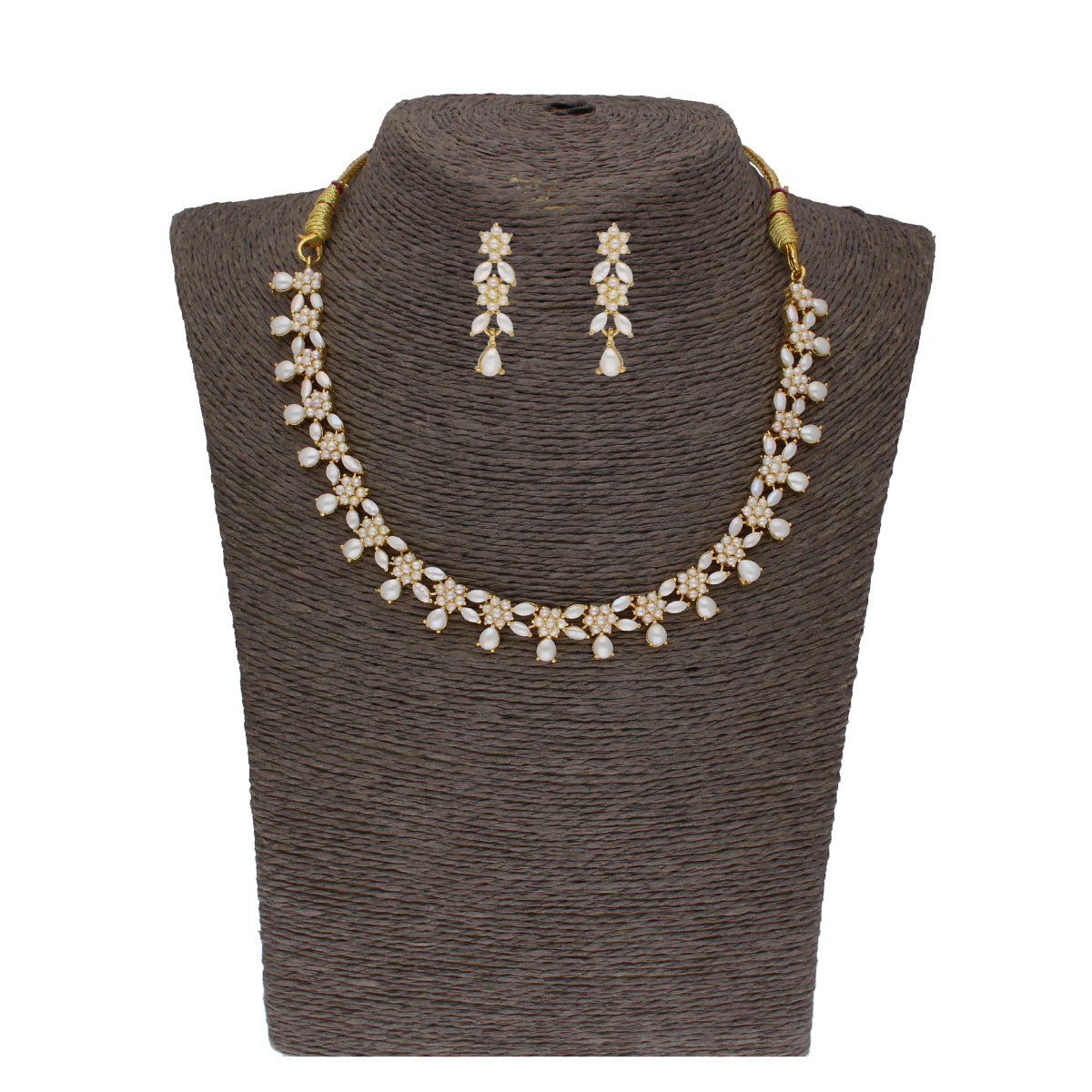 J Pearls Zara 1 Line Necklace Set - Real Pearl Jewelry - Grab2buy