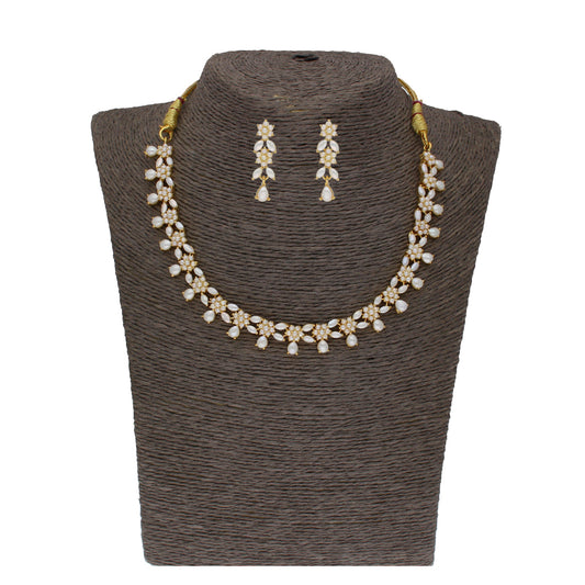 J Pearls Zara 1 Line Necklace Set - Real Pearl Jewelry - Grab2buy