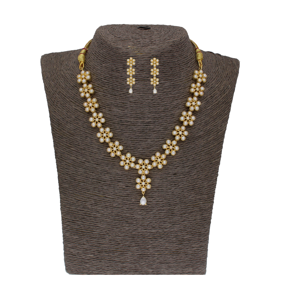 J Pearls Baasima 1 Line Necklace Set - Real Pearl Jewelry - Grab2buy