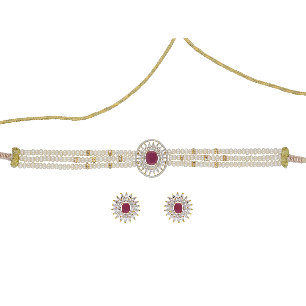 J Pearls Kashvi Pearl Choker - Real Pearl Jewelry | Swadesiicart