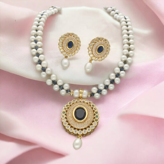 J Pearls Rosette Pearl Necklace Set