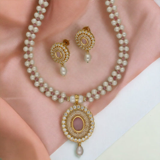 J Pearls Crystal Pearl Necklace Set