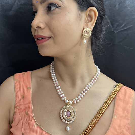 J Pearls Crystal Pearl Necklace Set