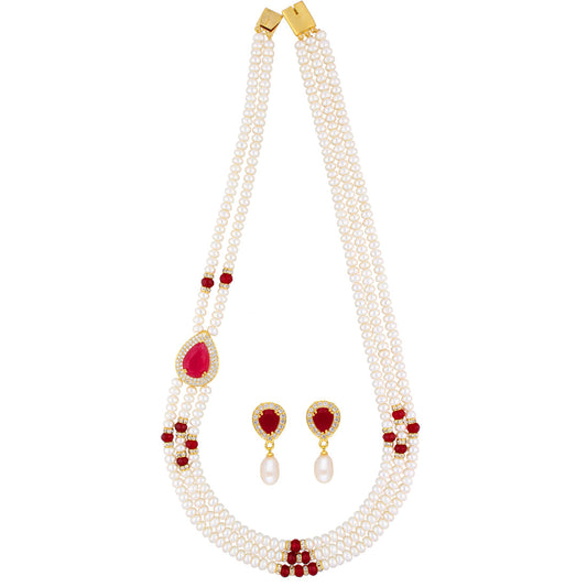 J Pearls Stunning 3 String Necklace Set - Real Pearl Jewelry - Grab2buy