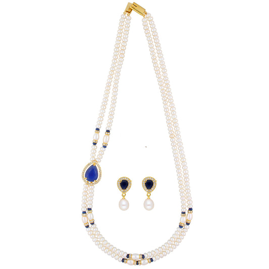 J Pearls Striking 2 String Necklace Set - Real Pearl Jewelry - Grab2buy