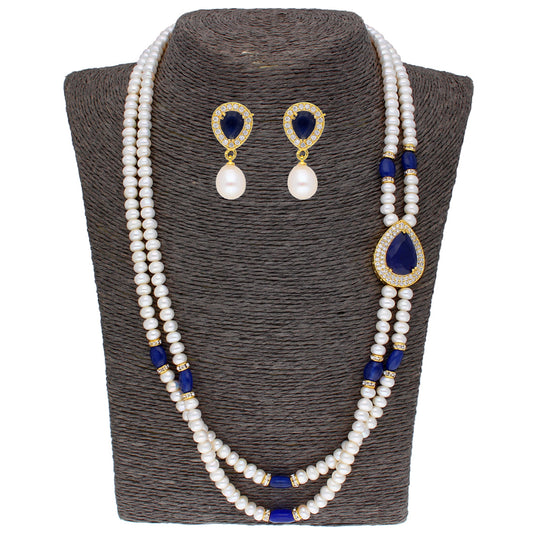 J Pearls Striking 2 String Necklace Set - Real Pearl Jewelry - Grab2buy