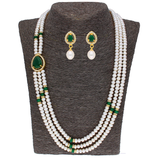 J Pearls Famous 3 String Necklace Set - Real Pearl Jewelry - Grab2buy