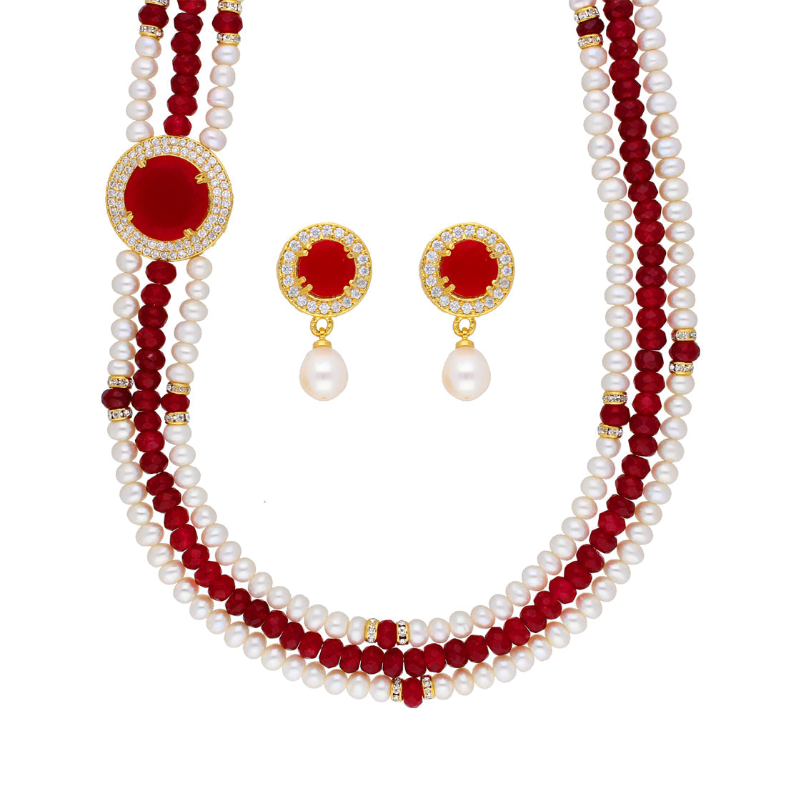 J Pearls Notable 3 String Necklace Set - Real Pearl Jewelry - Grab2buy