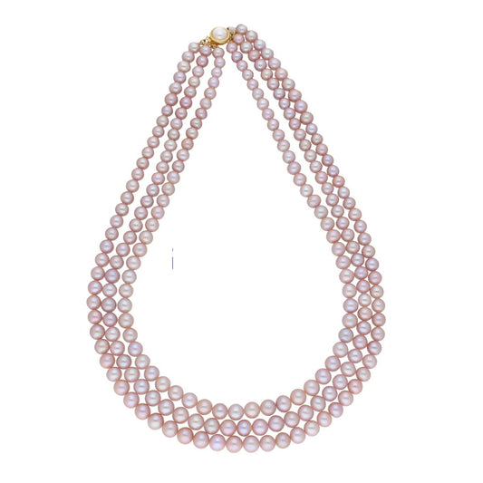 J Pearls 3 Line 8-9Mm Round Pearl Set - Real Pearl Jewelry - Grab2buy