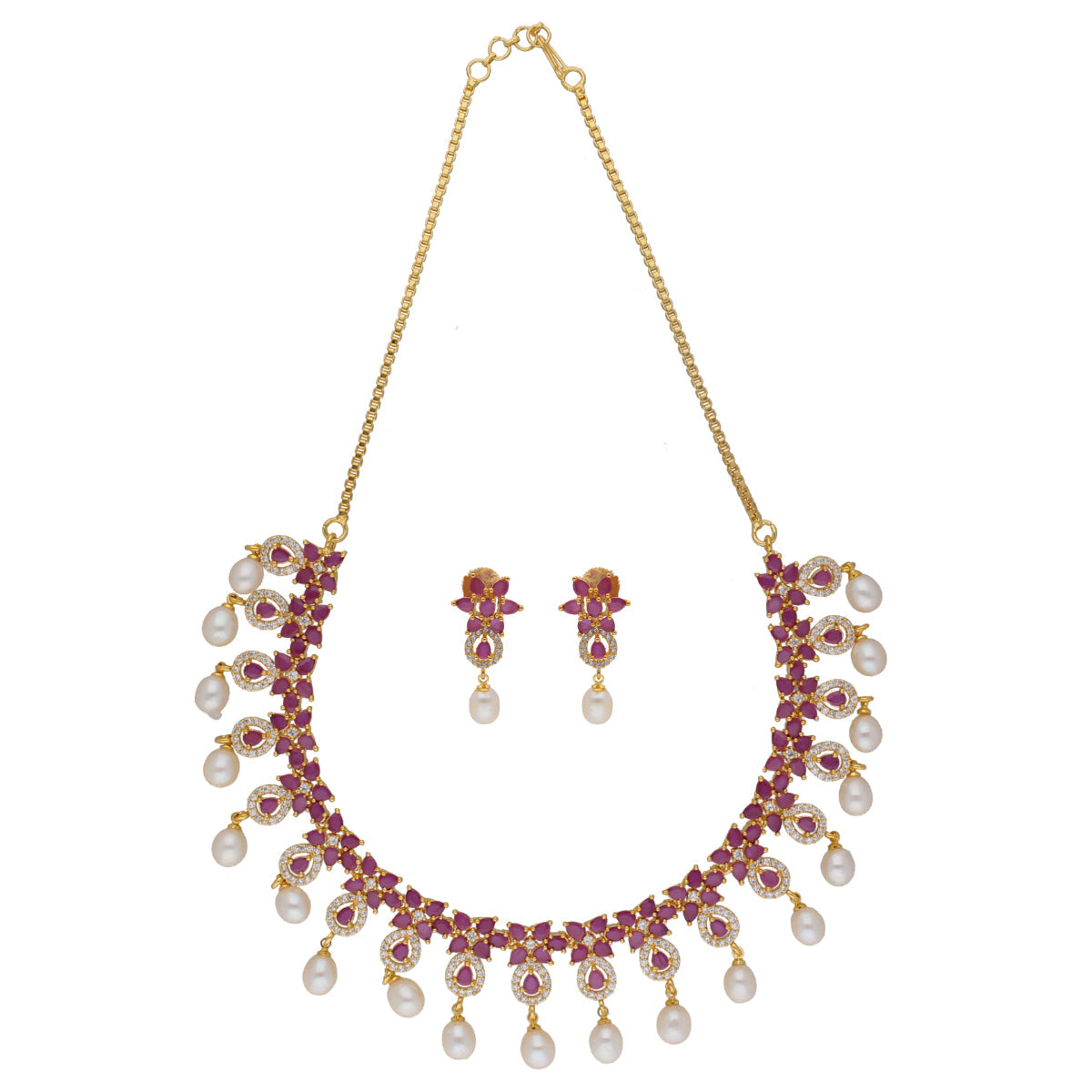 J Pearls Alluring Pearl Necklace - Real Pearl Jewelry | Swadesiicart