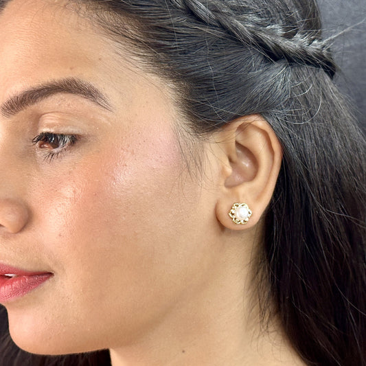 J Pearls Floral Pearl Earrings