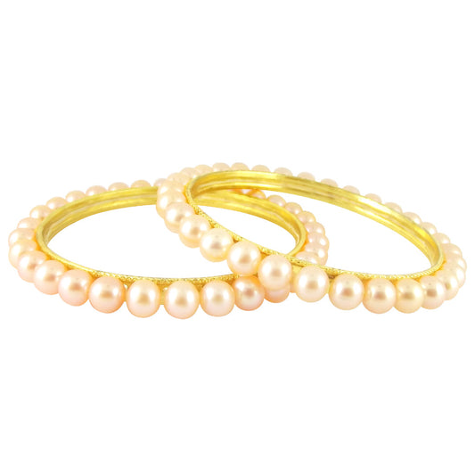 J Pearls Pink Pearl Bangles - Real Pearl Jewelry - Grab2buy