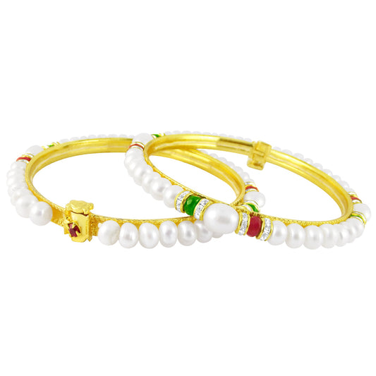 J Pearls Amiable Pearl Bangles - Real Pearl Jewelry - Grab2buy