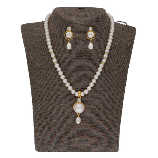 J Pearls Elegant Single Drop Pearl Set - Real Pearl Jewelry - Grab2buy