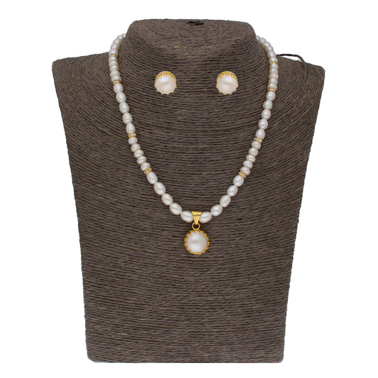 J Pearls Single String Fashionable Pearl Set - Real Pearl Jewelry - Grab2buy