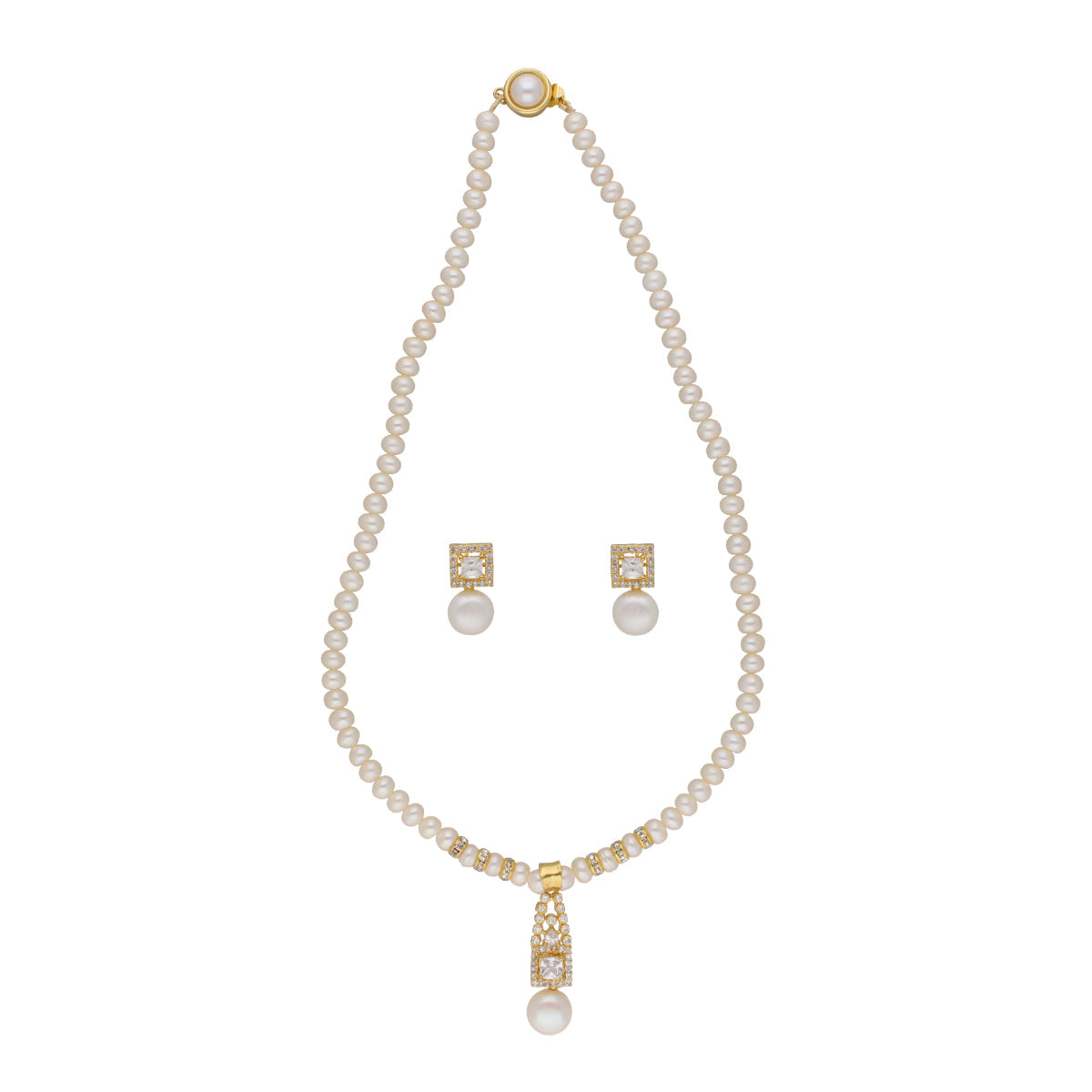 J Pearls Exclusive Pearl Set - Real Pearl Jewelry - Swadesiicart