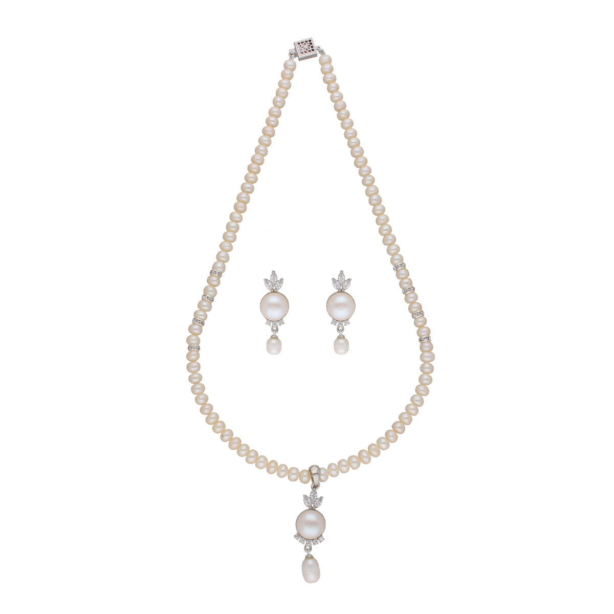 J Pearls Fashionable Pearl Pendant Set - Real Pearl Jewelry | Swadesiicart