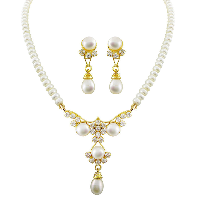 J Pearls Sanjitha Pearl Set - Real Pearl Jewelry - Grab2buy