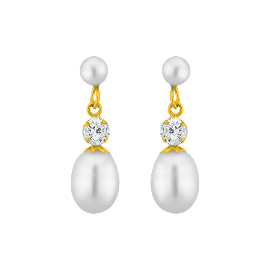 J Pearls White Pearl Hangings - Real Pearl Jewelry - Grab2buy