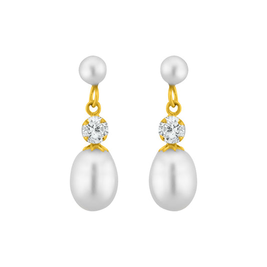 J Pearls White Pearl Hangings - Real Pearl Jewelry - Grab2buy