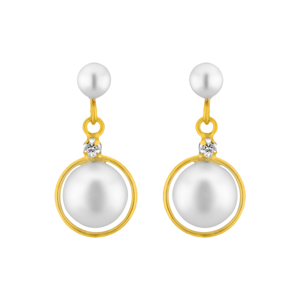 J Pearls White Pearl Hangings - Real Pearl Jewelry