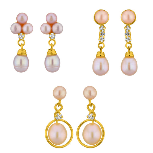 J Pearls Pink Pearl Combo - Real Pearl Jewelry - Grab2buy