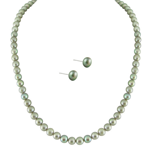 J Pearls Simple Grey Pearl Set - Real Pearl Jewelry - J Pearls