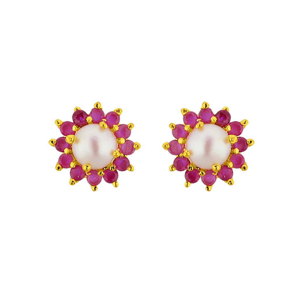 J Pearls Red Rose Pearl Earrings - Real Pearl Jewelry - Grab2buy